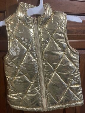 Faded Glory Metallic Gold Quilted Vest Sz. 6/6x like New